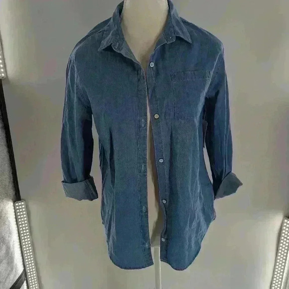 Old Navy Other - Old Navy Blue Girls Size XL (12-14) Long Sleeve Button Down Top Tunic Length